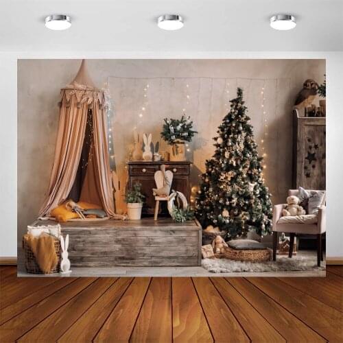 Yeele Christmas Backdrop Kids Photography Retro Interior Pink Ten Sofa Seat Background Baby Photographic Photo Studio Photophone