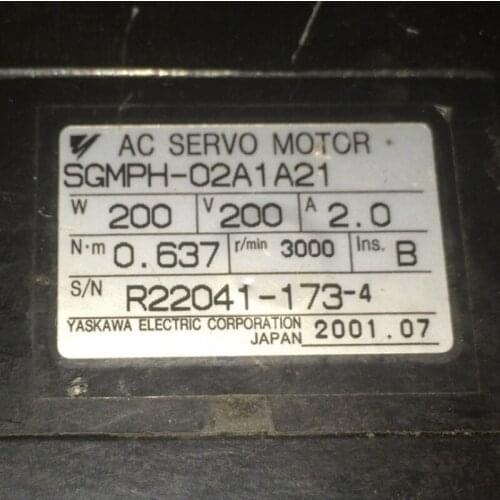 Used Tested Working SGMPH-02A1A21 AC SERVO MOTOR