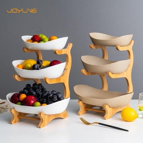 JOYLIVE Creative Modern Ceramic Candy Dish Living Room Home Three-Layer Fruit Plates Snack Plate Dried Fruit Basket Dropshipping