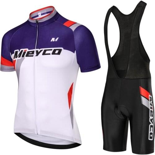 Mens Cycling Jersey Set Reflective Quick-Dry Biking Shirt and 5D Padded Cycling Bike Bib Shorts MTB Full Zipper Riding Clothing