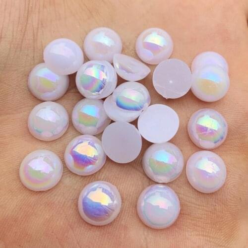 6mm&8mm&10mm&12mm White Stones and crystals Acrylic Round rhinestone trim flatback Non sewing DIY Wedding Dress