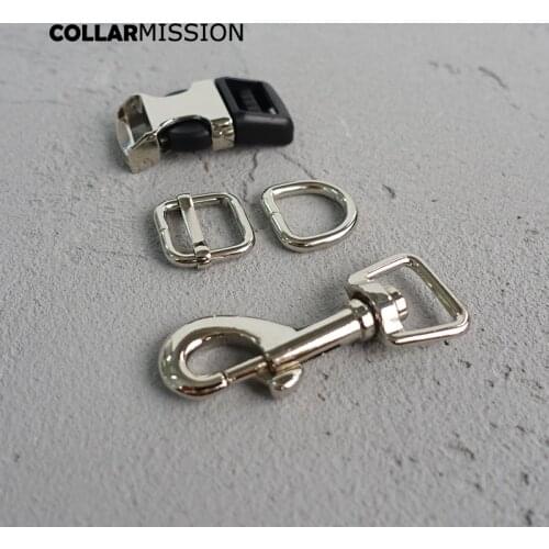 Metal buckle+adjust buckle+D ring+metal dog clasp/set) premium quality hardware DIY dog collar leash 15mm sewing accessory