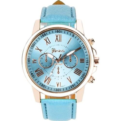 Moment # L05 2018 Womens Roman Numerals Faux Leather Analog Quartz Watch free shipping