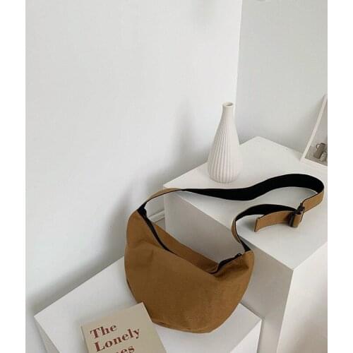 Creative new ladies canvas bag female dumplings fashion trend hot style one-shoulder messenger shopper bag