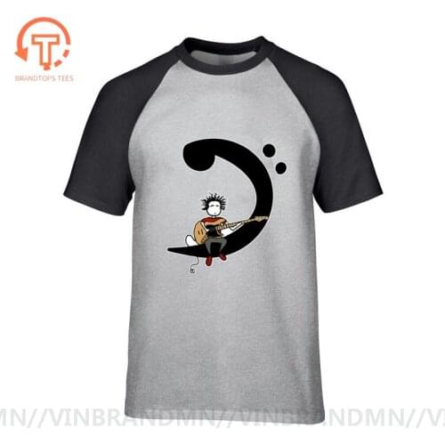 Hip Hop Clothing Electric Bass Guitar T-Shirt for mans Funny Bass Clef Tshirt Musicians Gift mens Rock Band Music Tee Shirt