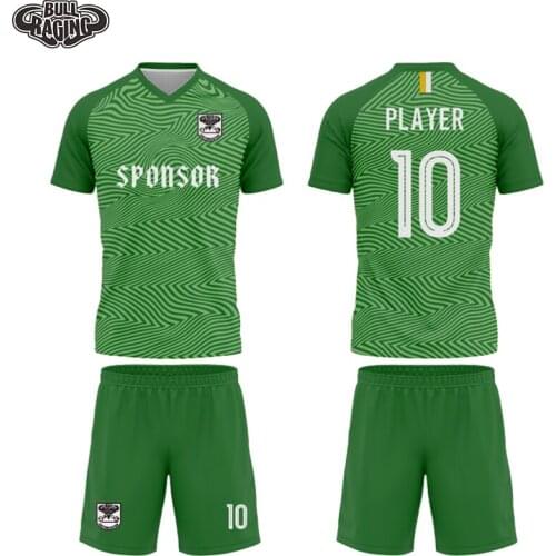 Strip Design Green Color Sublimation Printing Custom Cllub Training Jersey Personlize Player Soccer Uniform Kits
