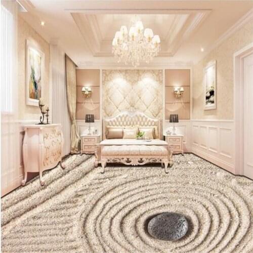 Beibehang Custom 3d floor beach gravel 3D floor tile painting wallpaper decoration