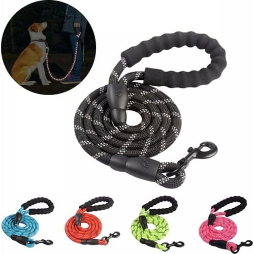 1.5M Reflective Large Dog Leash Nylon Rope Leads Durable Dog Mountain Climbing Training Rope Leashes For Small Puppy Large Dogs