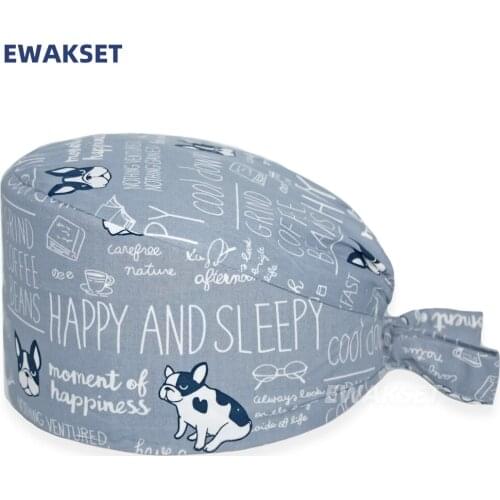 Wholesale Unisex Scrub cap Nurse Hat Adjustable Beauty Salon Care Cap Laboratory Pet Shop Nurse Doctor nursing Working Caps