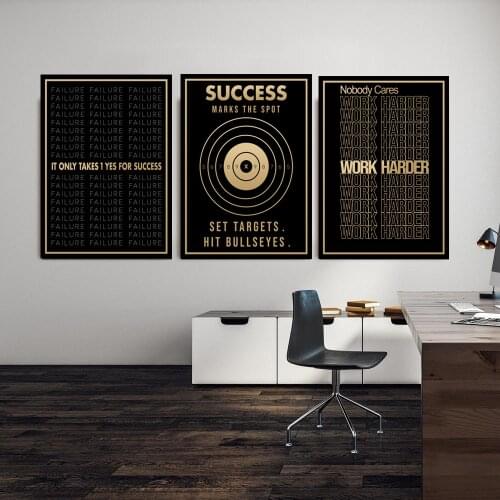 Success Text Canvas Painting Entrepreneur Motivational Quote Wall Art Canvas Posters Prints Wall Picture for Office Home Decor