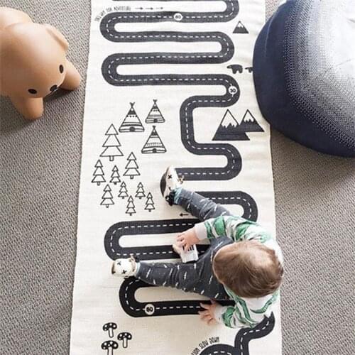 XPE Foam Baby Climbing Playing Mat Children Crawling Rug Kids Carpet Baby Game Indoor Outdoor Black white
