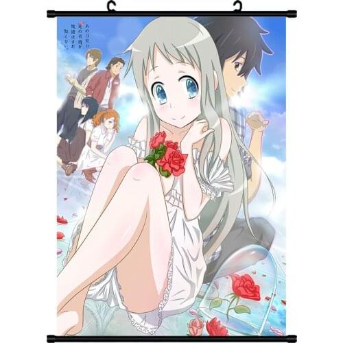 Japanese Anime Decor Wall Scroll Poster Anohana printed cartoon canvas painting Animation Scroll Painting drop shipping