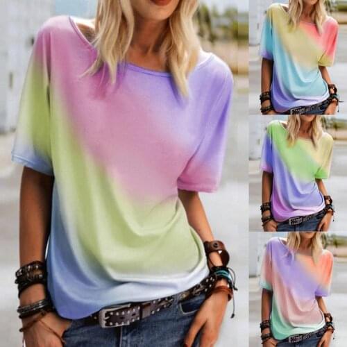 Women T-shirt Leopard V Neck Cotton Blend Short Sleeve Blouse Loose Top short sleeves V-neck leopard loose