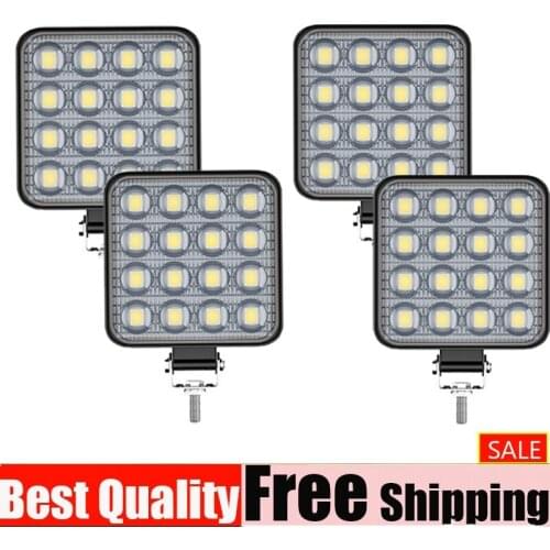 16LED 48W Square spotLight Work Light Jeeps Off-Road Light Driving Fog Light with Mounting Bracket for Truck Car ATV SUV
