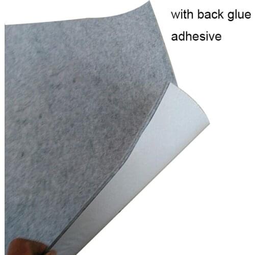 Big Sheet Adhesive 2mm Felt Fabric Non woven Polyester Felt Sticker Soundproofed Fabric Gray Black By Yard fold ship feutrine
