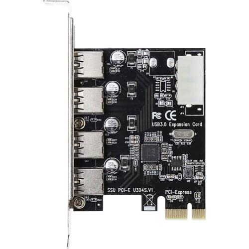 4 Port PCI-E to USB 3.0 HUB PCI Express Expansion Card Adapter 5 Gbps Speed