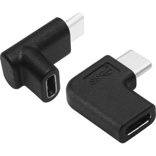 90 Degree USB C Type C Male to Female Adapter,Right & Left Upward & Downward Angled 90 Degree USB-C USB 3.1 Type-C Male to Fem