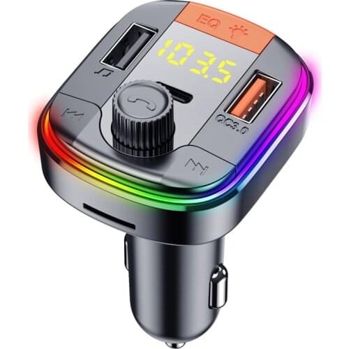 Car Mp3 Player Bluetooth 5.0 Hands-Free Fm Transmitter Dual USB Charger Wireless Music Players Radio Transmitter Car Accessories