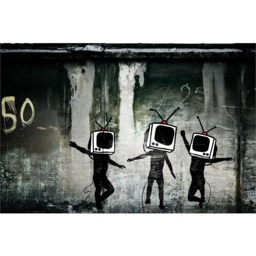 Banksy Pop Art Canvas Wall Pictures for Living Room Home Decor black and white abstract Graffiti Wall Decor boys bedroom print