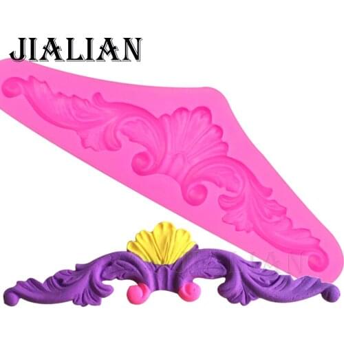 Free shipping flowers vine lace chocolate wedding cake decorating tools DIY baking cooking fondant silicone mold T0319