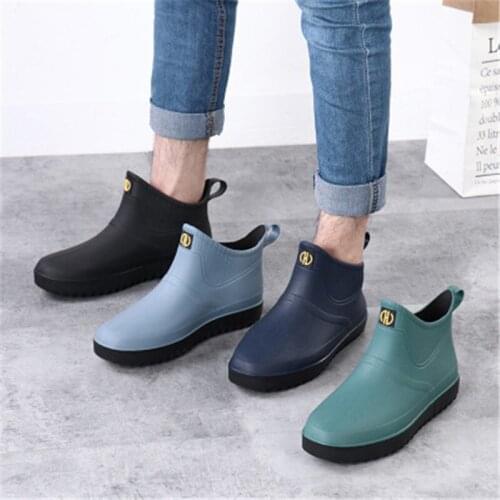 Shoes Men short Boots Fashion Rainboots non-Slip Waterproof Shoes Rubber Men kitchen Garden fishing Boots Waterproof For Men