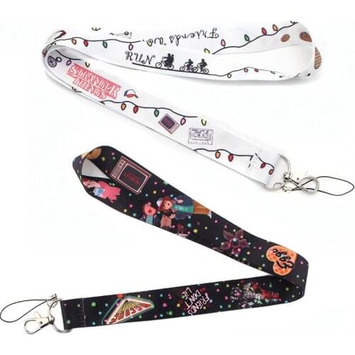 CA255 Wholesale 20pcs/lot Stranger Things TV Keychain Lanyards Id Badge Holder ID Card Pass Mobile Phone USB Badge Holder
