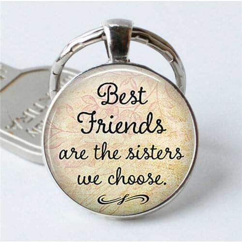 Fashion Friendship Key Creative Chain "Best Friends Are The Sisters We Choose" Key Chain For Best Friend Gift