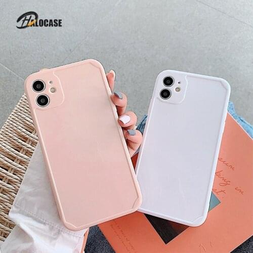 Candy Color Square Bumper Phone Case For iPhone 11 11Pro Max XR XS Max X 7 8 Plus 11Pro SE 2020 Shockproof Soft TPU Back Cover