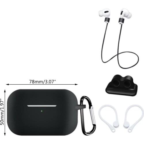 J0PB Earphone Cover For Arpods Pro Full Protective Case Shell Headphone Protection Case Anti-loss Strap