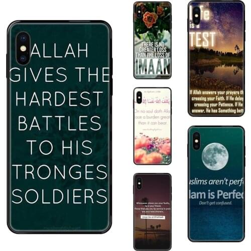 For Apple iPhone 11 12 Pro 5 5S SE 5C 6 6S 7 8 X XR XS Plus Max Black Soft TPU Cell Cover Case Islamic Love Allah Baby