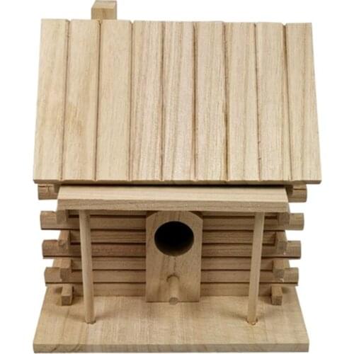 Wooden Bird House Warm Bird Breeding Box Outdoor Nest Hut Pet Toy