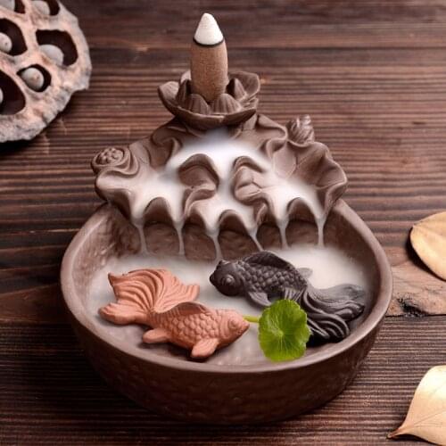 Backflow Incense Burner Home Decorations Incense Stick Holder With 10pcs Incense Cones
