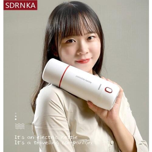 Sdrnka Electric Kettle Portable Electric Heating Bottle Automatic Kettle Stainless Steel Heat Preservation Boiling Water Cup