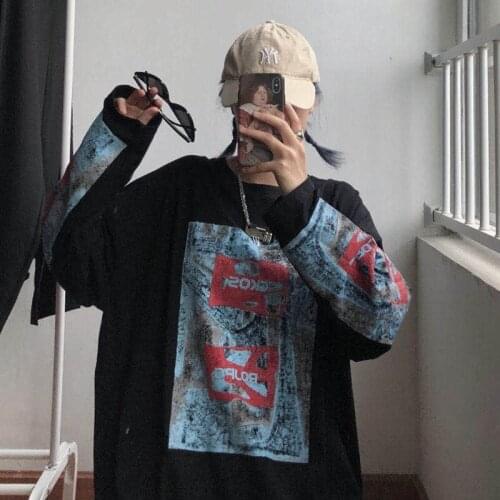 100% cotton long-sleeved T-shirt female 2020 autumn new letter student loose BF all-match top ins tide