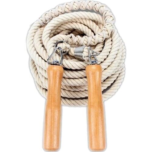 Hot Jump Rope Wooden Handle Skipping Gym School Group Multi Person Rope Jumping Fitness Equipment
