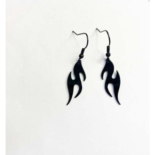 Gothic Creative Fire Horse Earrings Punk Abstract Animal Fashion Cool Trendy Flame Earrings Statement Jewelry for Women Men New