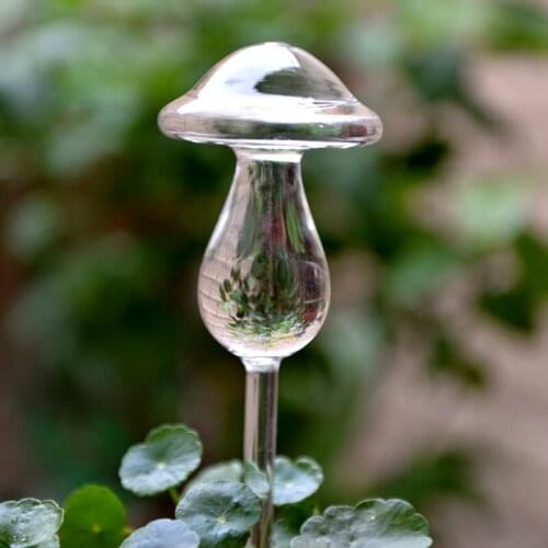 Lazy Automatic Watering Device Exquisite Handmade Transparent Glass Home Watering Device Mushroom Household Flower Waterer