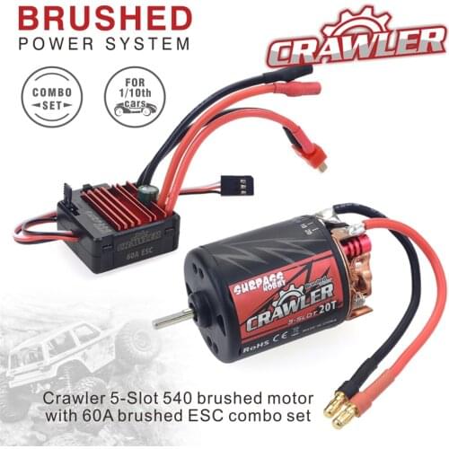 Surpass Hobby 540/550 5-Slot Brushed Waterproof Motor 10T-20T ESC 60A 80A for 1/10 RC Crawler Car Axial SCX10 TRX4 Tamiya D90