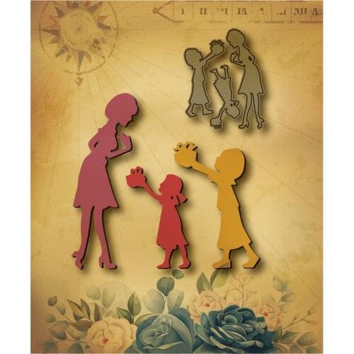 Mothers day girl gift box metal cutting mold DIY scrapbook photo album paper card decoration crafts embossed die-cutting 2021