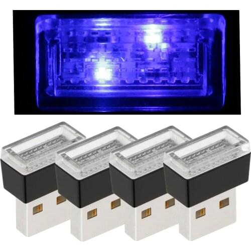 Dolity Mini USB LED Car Interior Light Neon Atmosphere Ambient Lamp Blue Light auxiliary night lighting small size