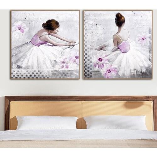 Beauty Ballet Dancers Direct From Artist 100% Hand Painted Modern Oil Painting On Canvas Wall Art For Living Room Home Decor