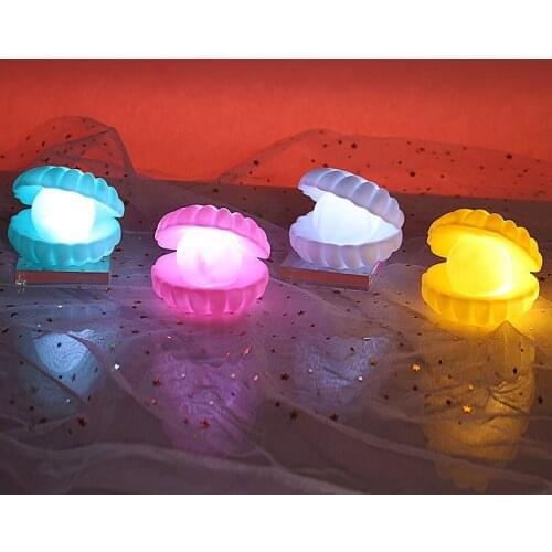 Cartoon Creative Pearl Shell LED Night Light Christmas Outdoor Lighting Holiday Wedding Party Gift Fairy Garden Decoration