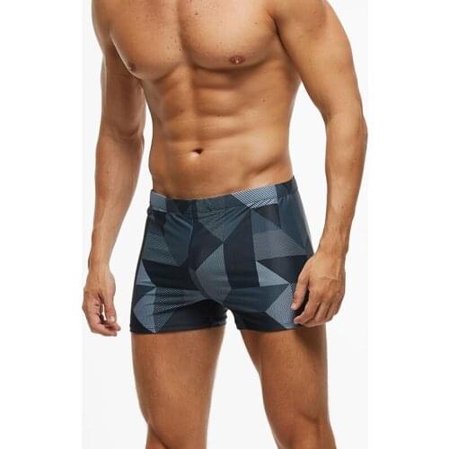 A309 men swim trunk boxer shorts sexy grid swimwear beach shorts board surfing swimsuits men pool swimwear sunga bathing suits