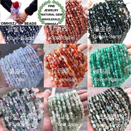 OMHXZJ Wholesale ZB184 6X8mm DIY Bracelet Necklace Jewelry Making Accessories Natural Stone Fine Turquoise Opal Jade Agate Beads