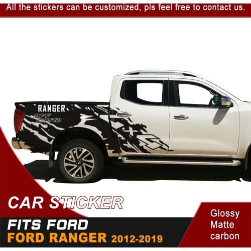Fit For Ford Ranger T6 T7 T8 2012-2019 Car Decals Side Door Rear Trunk Mud 4X4 Off Road Graphic Vinyls Car Accessorie Stickers
