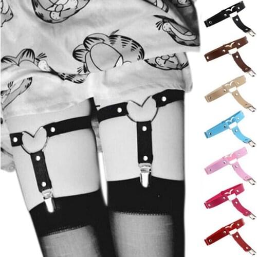 2019 Fashion Hot Sexy Women Studded Love Heart Leg Garters Rivet Punk Goth Harajuku Handmade Belt Ring Garters Gift SMA66