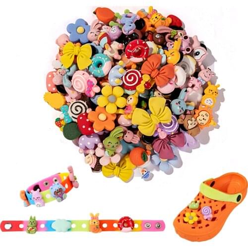 Random Cute Resin Crocs Charms For Jibz Boys Girls Garden Shoes Decoration Shoe Charms For Children Shoes Backpack Party Gifts