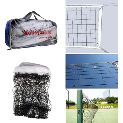 Foldable Standard Official Size Outdoor Indoor Beach Volleyball Net Sports Netting with Steel Cable and Pouch