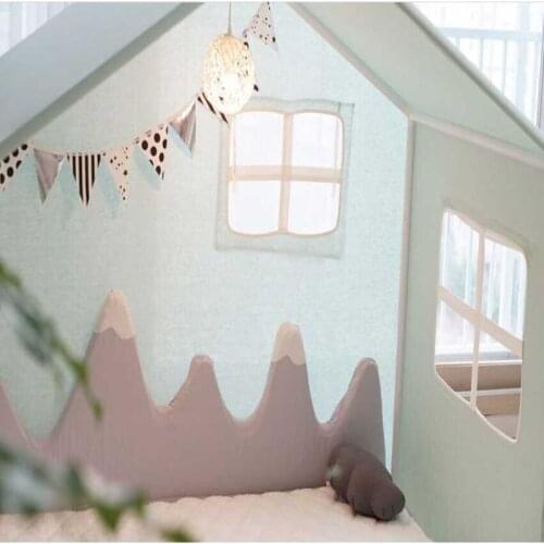 Snow Mountain Decorative Baby Bed Bumper Anticollision Removable Crib Around Cushion Cot Protector Newborn Room Decor 115*55cm