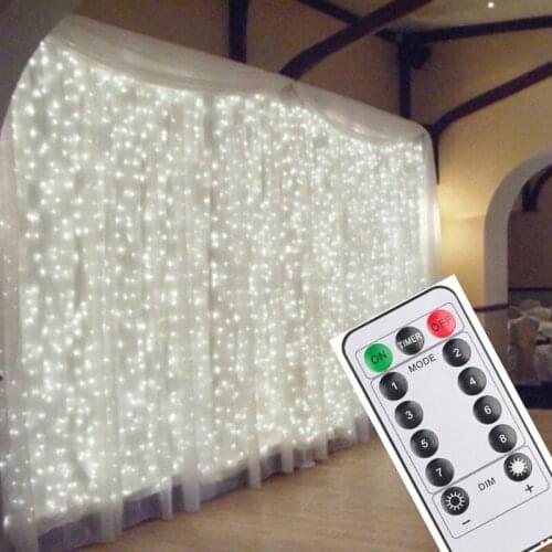 Merry Christmas Decorations for Home 3X3M LED Christmas Lights Indoor Remote Control USB LED String Lights Fairy Lights Garland